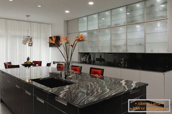 High-tech style in the interior - photo of a beautiful kitchen