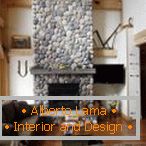 Fireplace decorated with wild stone