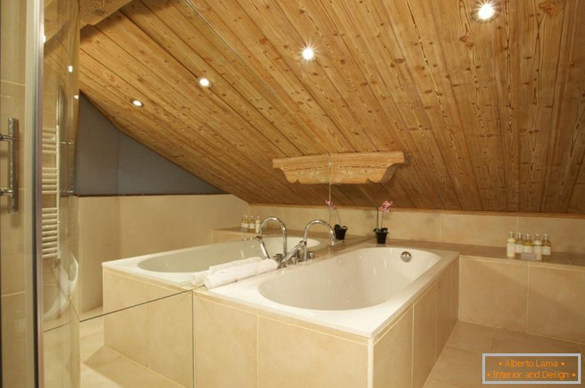 Interior of a bathroom in a country house