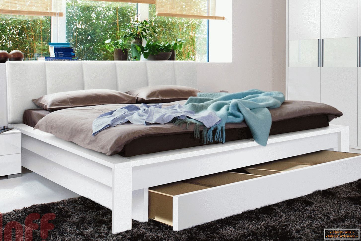 Bed with drawers