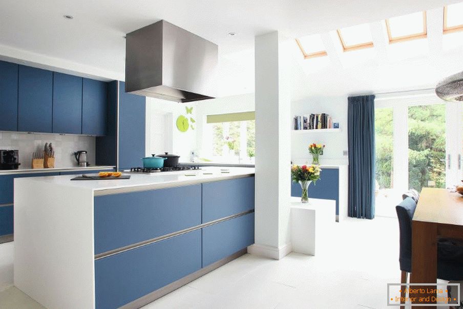 Blue Kitchen in the Interior