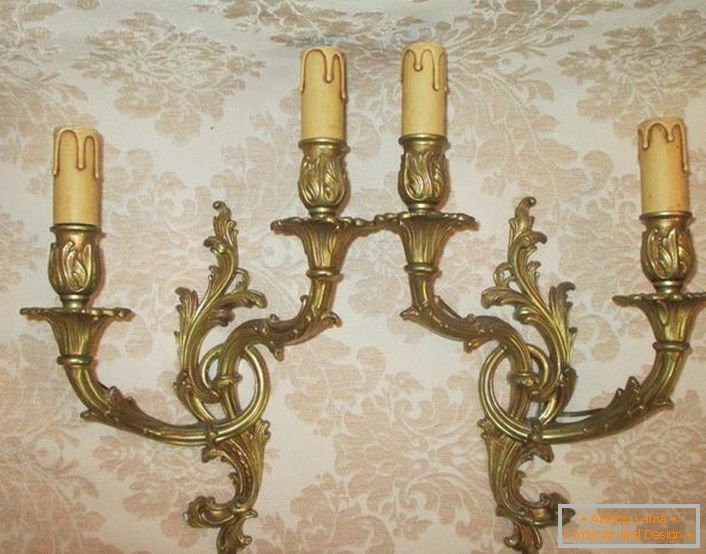 Wall chandeliers for the living room in the Art Deco style.
