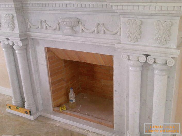 The original fireplace