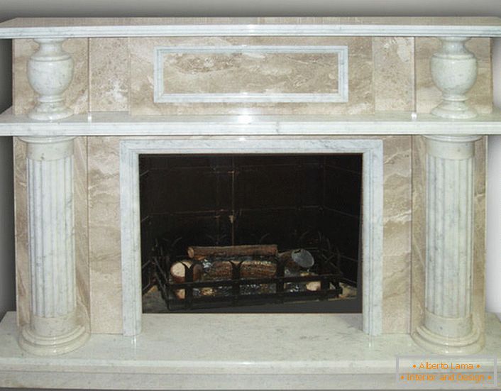 Fireplace made of natural stone