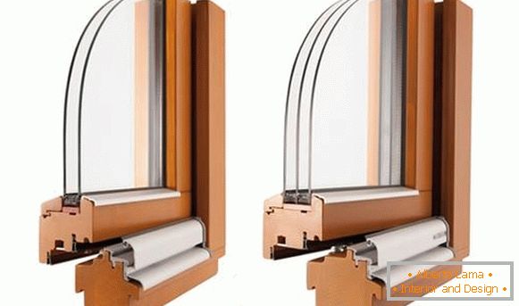 Composite windows - photo of single and double glazed windows