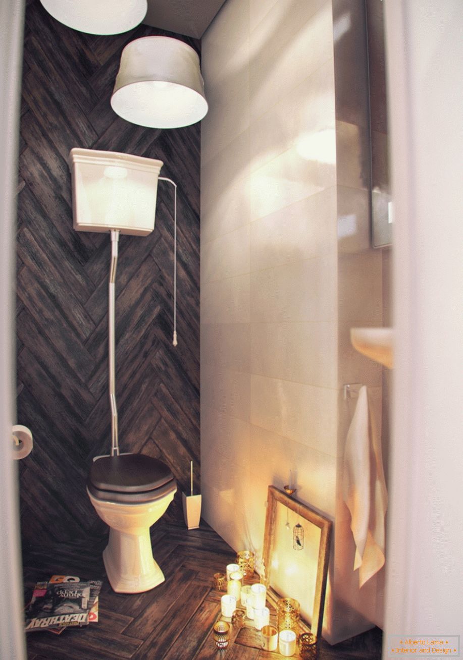 Interior of a small toilet in the apartment