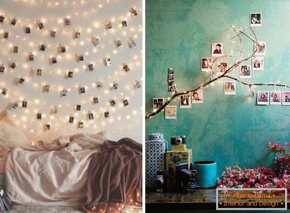 Unusual ideas for making photos on the wall