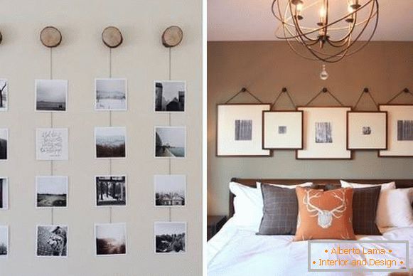 Beautiful photos on the wall - interesting design of the room