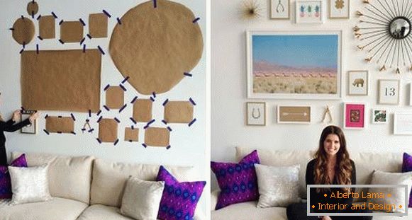 How to beautifully hang photos on the wall - the best ideas