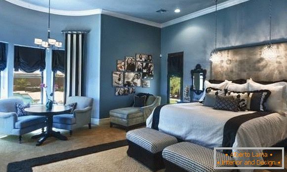 How to hang a photo on the wall in the interior - the design of the bedroom