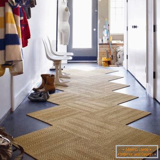 Stylish carpet for a modern corridor