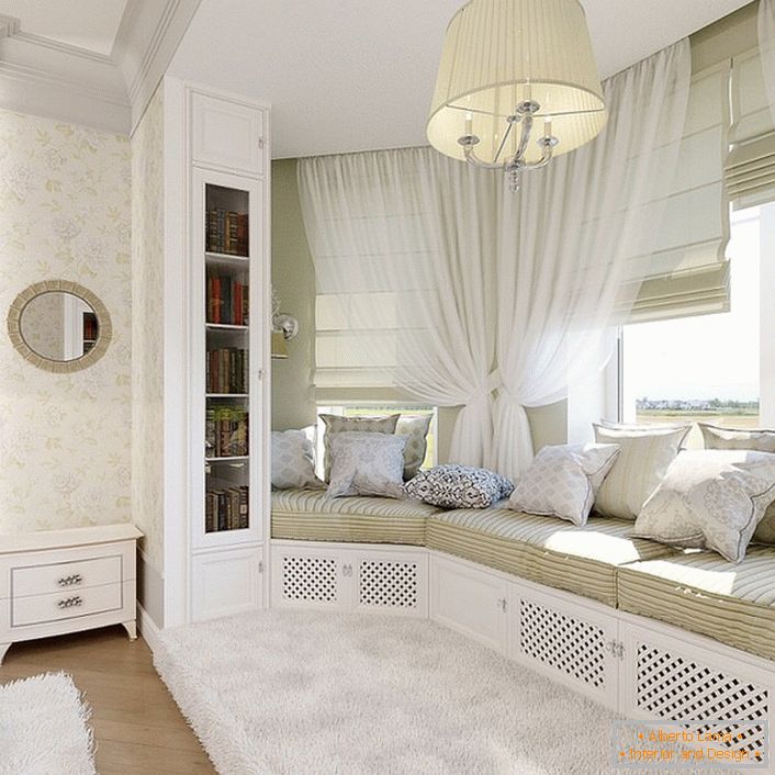 Snow-white bedroom