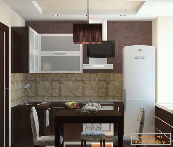 Interior of a small functional kitchen