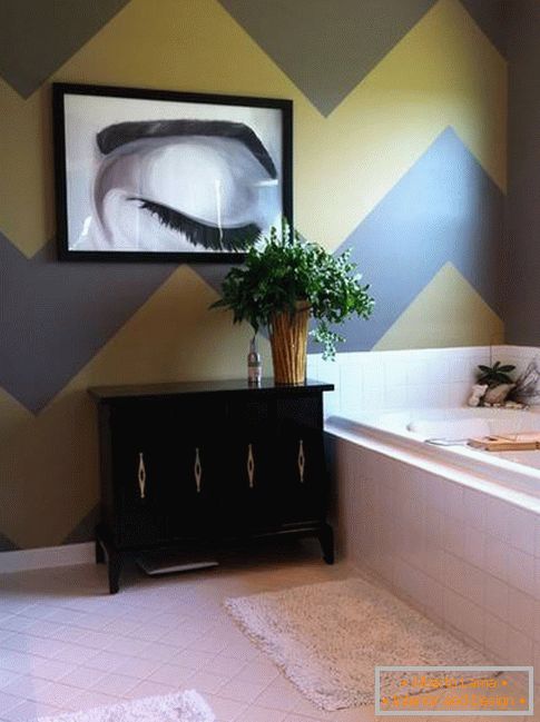 Bright wall design and bathroom furniture