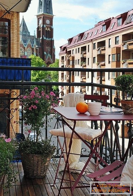 Cozy veranda on a small balcony