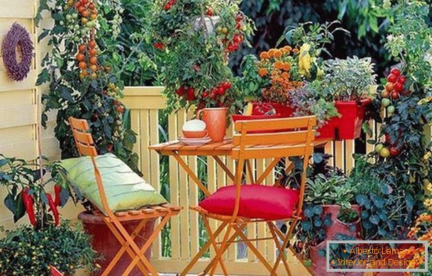 Cozy veranda on a small balcony