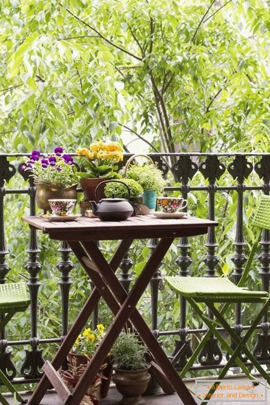 Cozy veranda on a small balcony