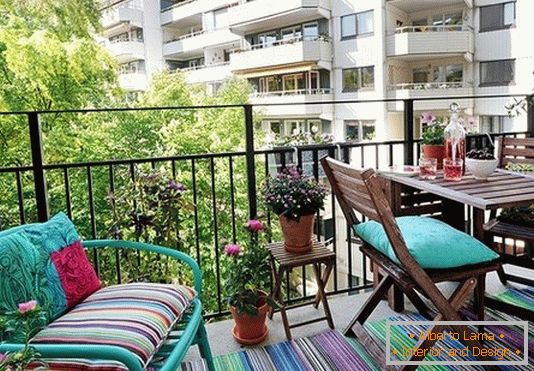 Cozy veranda on a small balcony