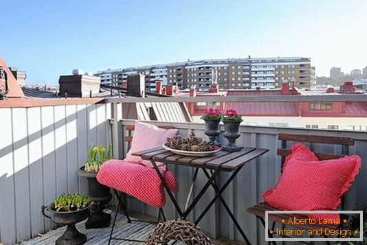 Cozy veranda on a small balcony