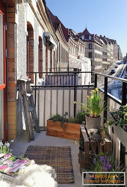 Cozy veranda on a small balcony