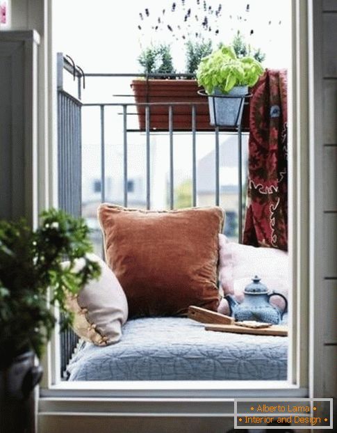 Cozy veranda on a small balcony