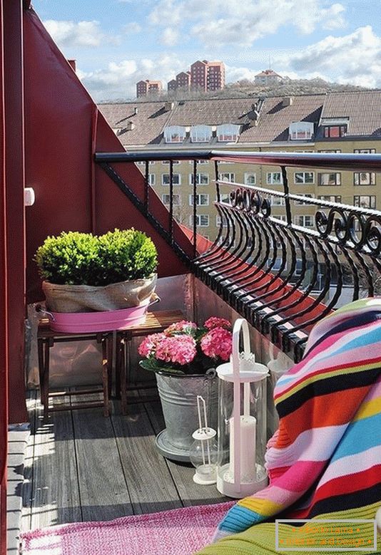 Cozy veranda on a small balcony