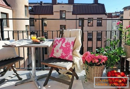 Cozy veranda on a small balcony