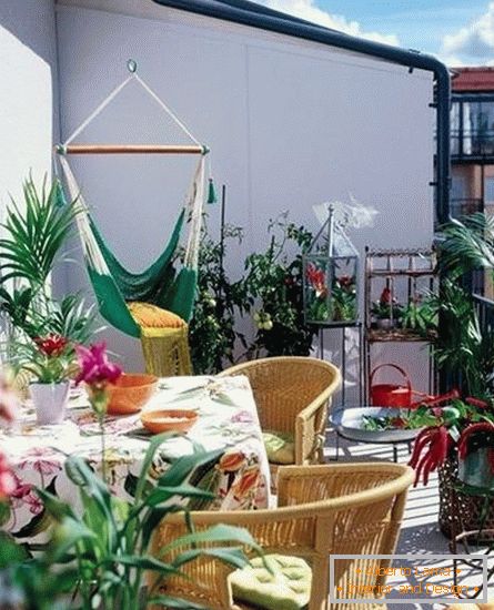 Cozy veranda on a small balcony