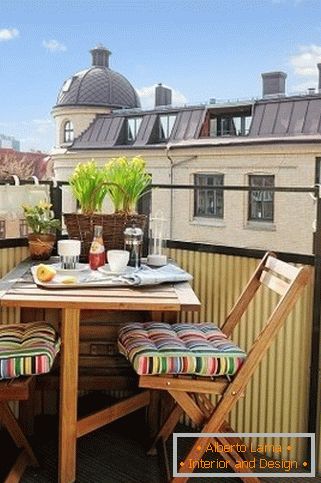 Cozy veranda on a small balcony