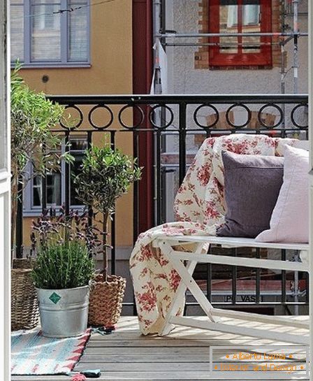 Cozy veranda on a small balcony