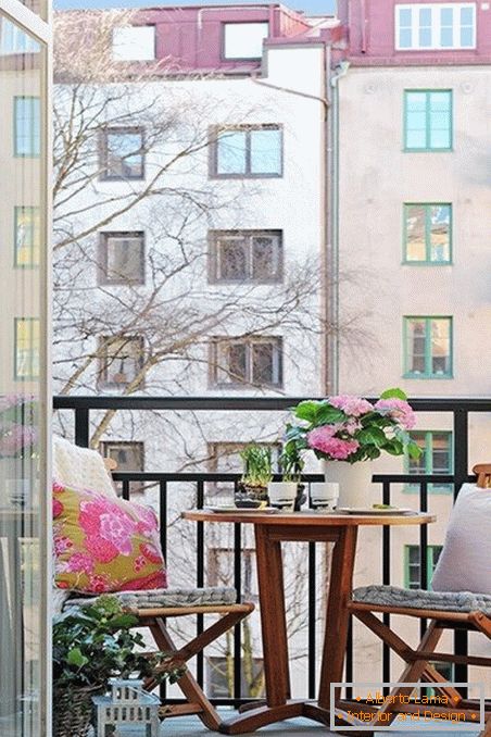 Cozy veranda on a small balcony