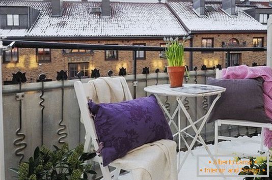 Cozy veranda on a small balcony