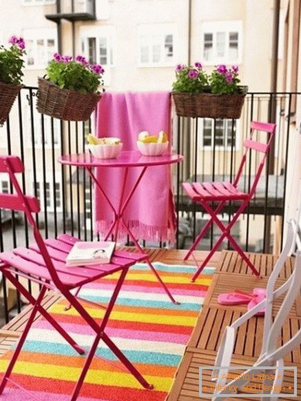 Cozy veranda on a small balcony