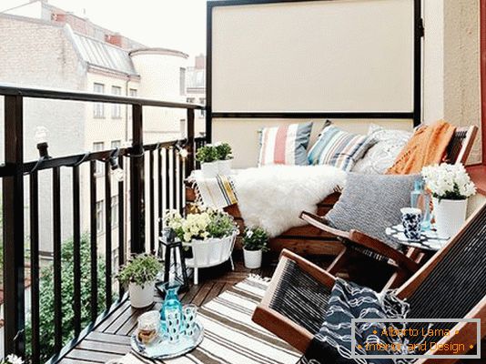 Cozy veranda on a small balcony