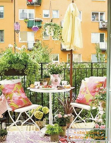 Cozy veranda on a small balcony