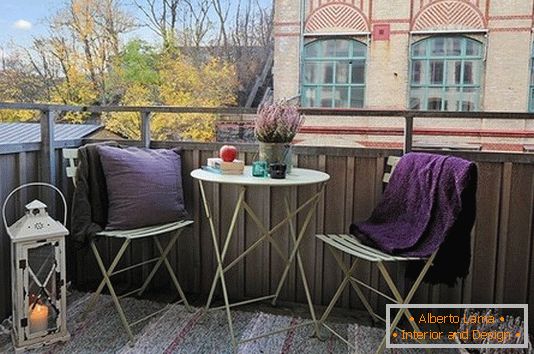 Cozy veranda on a small balcony