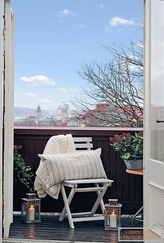 Cozy veranda on a small balcony