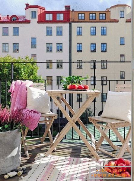 Cozy veranda on a small balcony