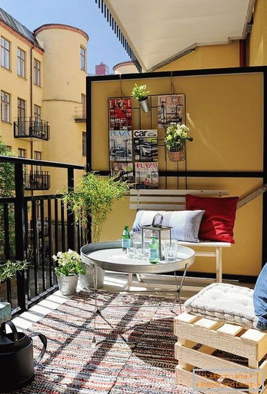 Cozy veranda on a small balcony