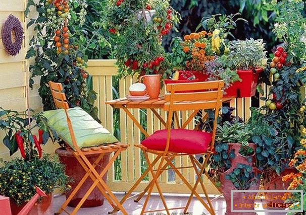 Cozy veranda on a small balcony