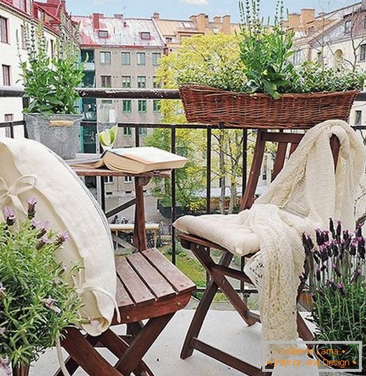 Cozy veranda on a small balcony