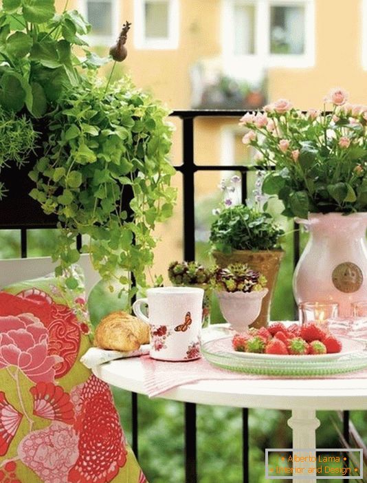 Cozy veranda on a small balcony