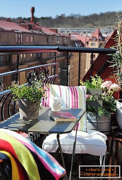 Cozy veranda on a small balcony