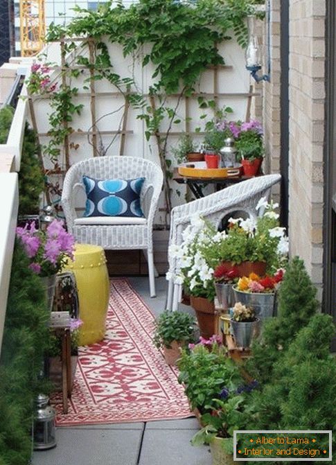 Cozy veranda on a small balcony