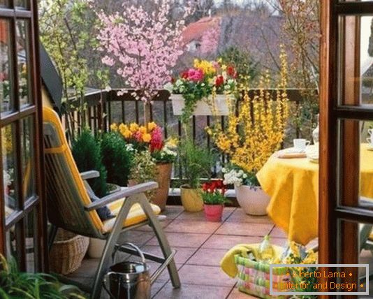 Cozy veranda on a small balcony