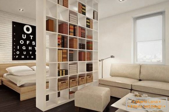 to arrange furniture in a one-room apartment of 40 sq. m, photo 23