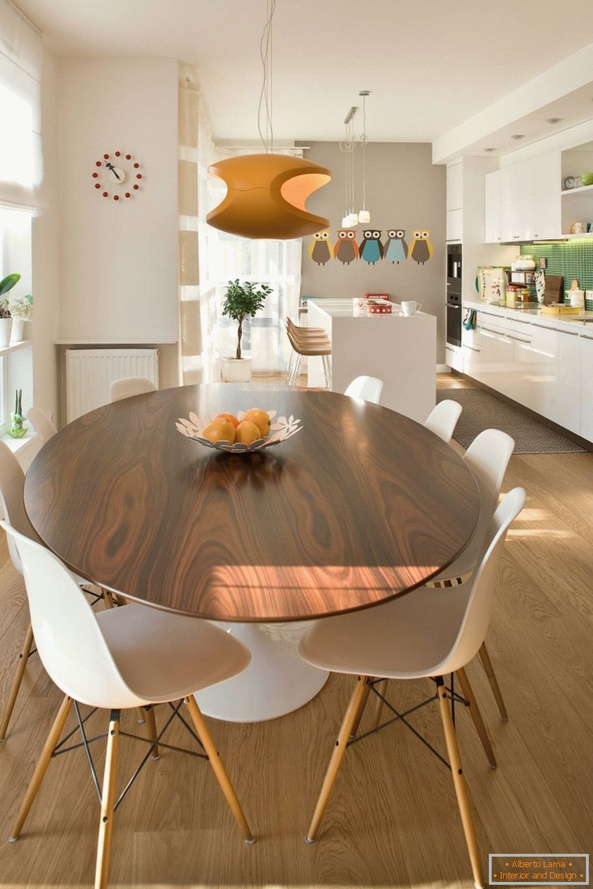 Design of wooden table for kitchen