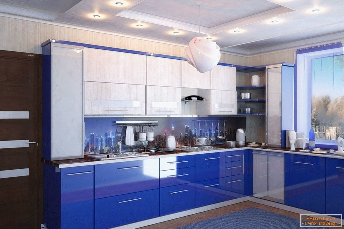 Kitchen in blue