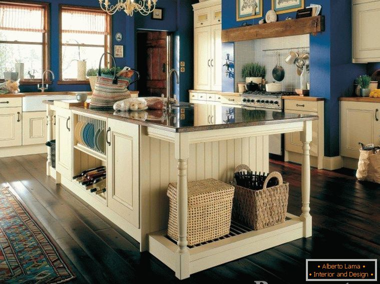 Blue-and-white kitchen