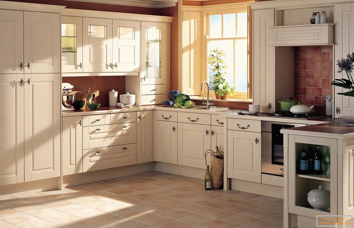 Modern classic kitchen with window